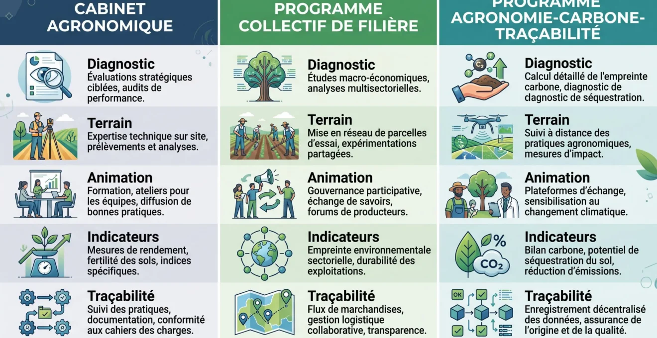 Comparaison de trois modèles d’accompagnement pour une filière agricole
